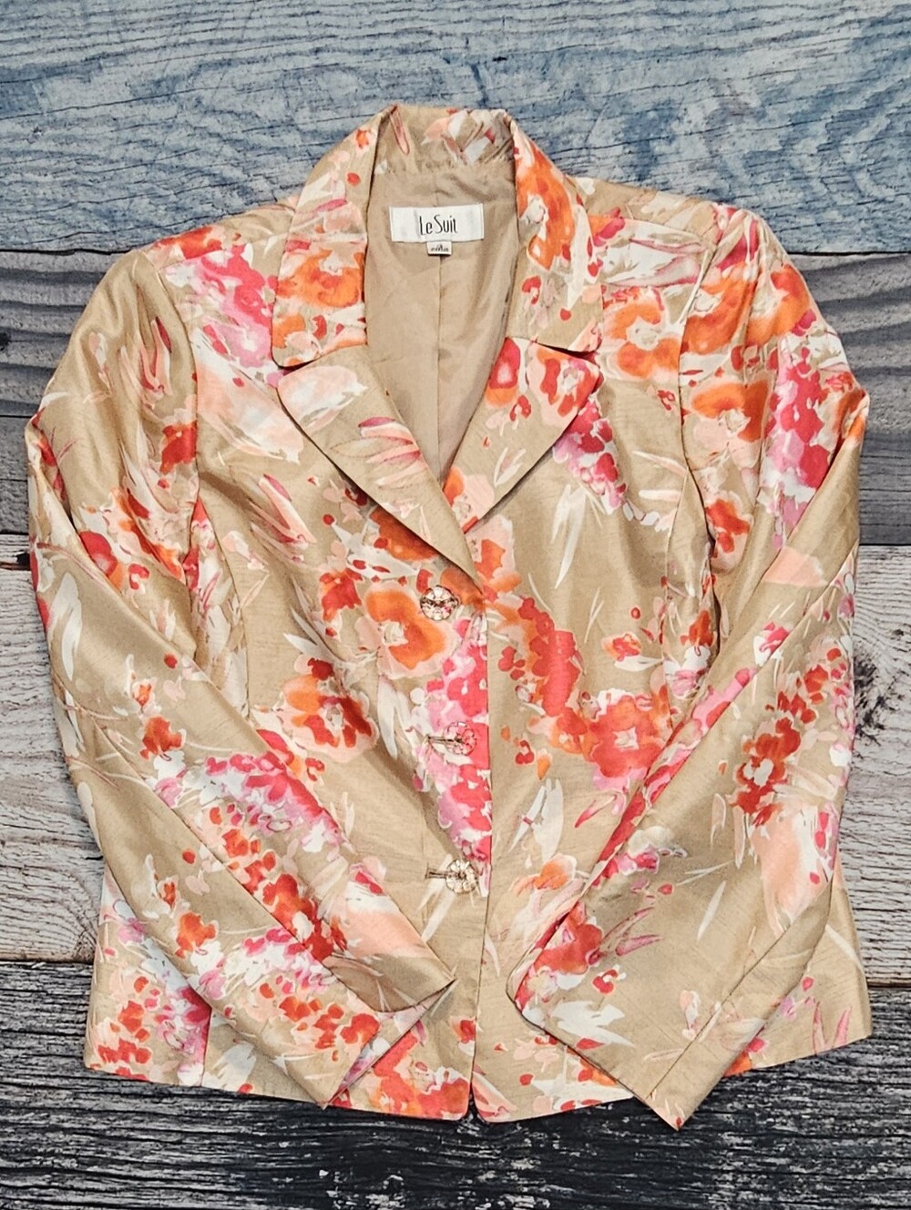 Le Suit 2 Piece Skirt Set Women's Size 12 Floral Print Academia Business - Picture 3 of 10